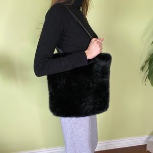 Black Fluffy Tote
